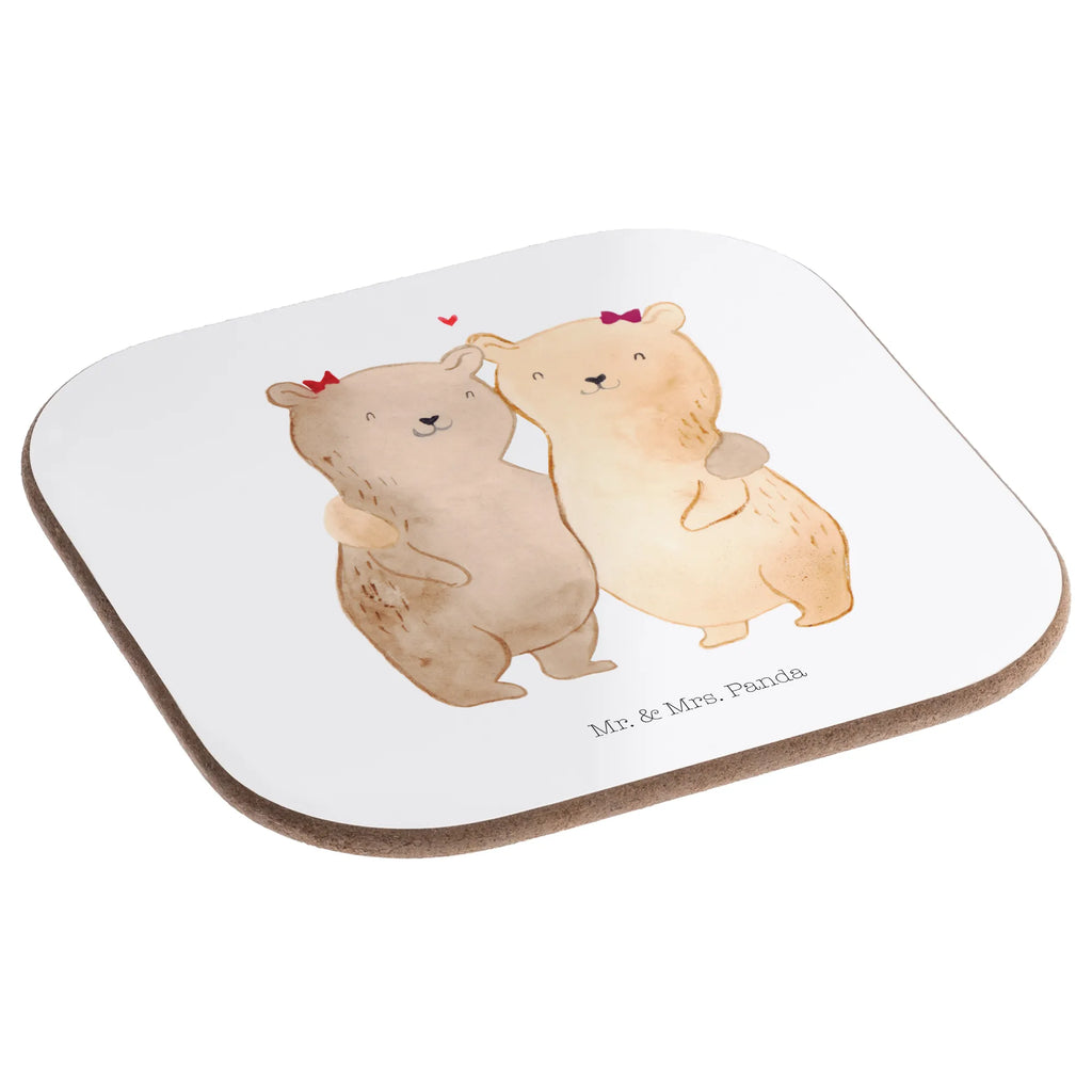 Square coaster bears sisters gifts, party, breakfast, glass coasters, Coasters, presents, gift, Family, Father's Day, Mother's Day, brother, sister, Mom, Dad, Sister