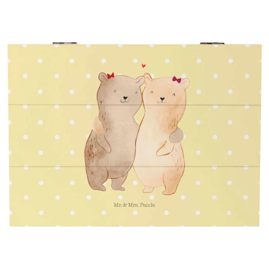 Holzkiste Bären Schwestern Holzkiste, Aufbewahrungsbox, Truhe, Schatulle, Schatzkiste, XXL, Geschenkdose, Geschenkbox, Erinnerungsbox, Kiste, Dekokiste, Erinnerungskiste, Familie, Vatertag, Muttertag, Bruder, Schwester, Mama, Papa, Oma, Opa