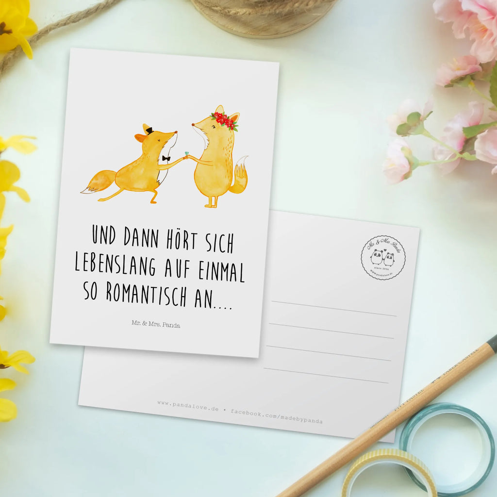 Postcard foxes Marriage card, gift, letter, invitation card, paper, postcards, Postcard, gift card, invitation, Wedding, marriage, gifts