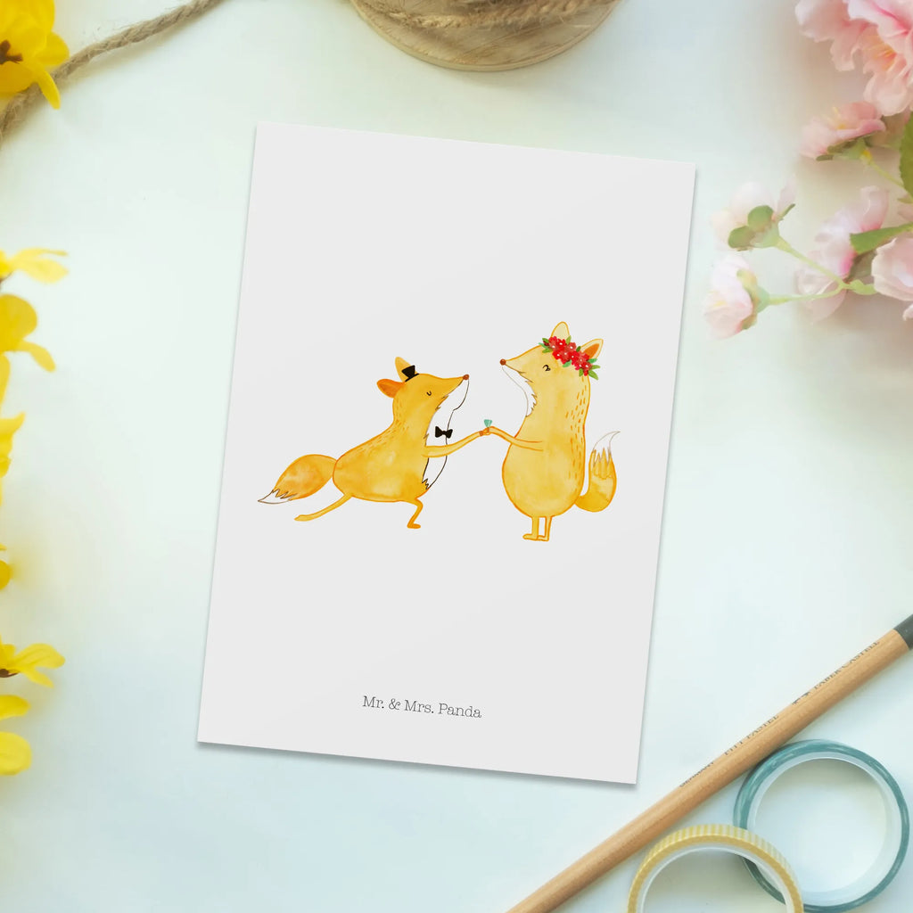 Postcard foxes Marriage card, gift, letter, invitation card, paper, postcards, Postcard, gift card, invitation, Wedding, marriage, gifts