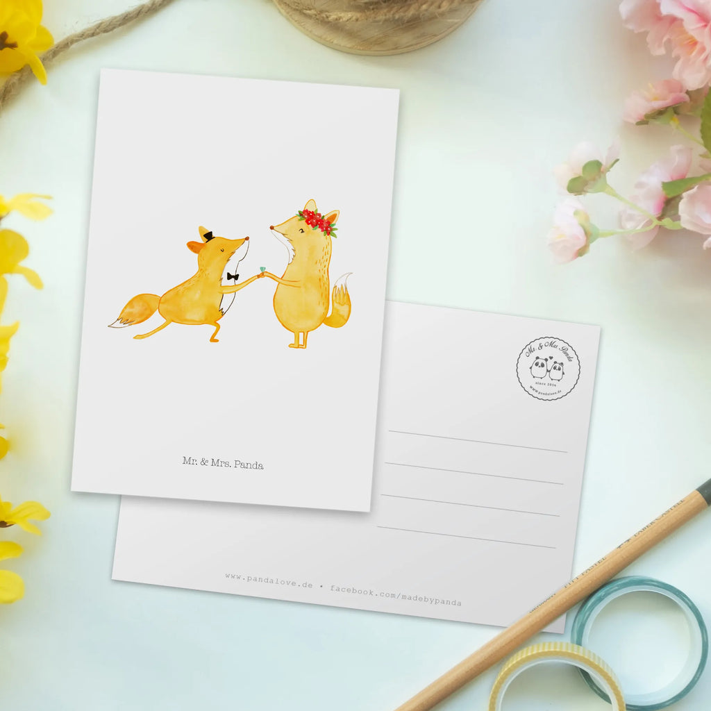 Postcard foxes Marriage card, gift, letter, invitation card, paper, postcards, Postcard, gift card, invitation, Wedding, marriage, gifts