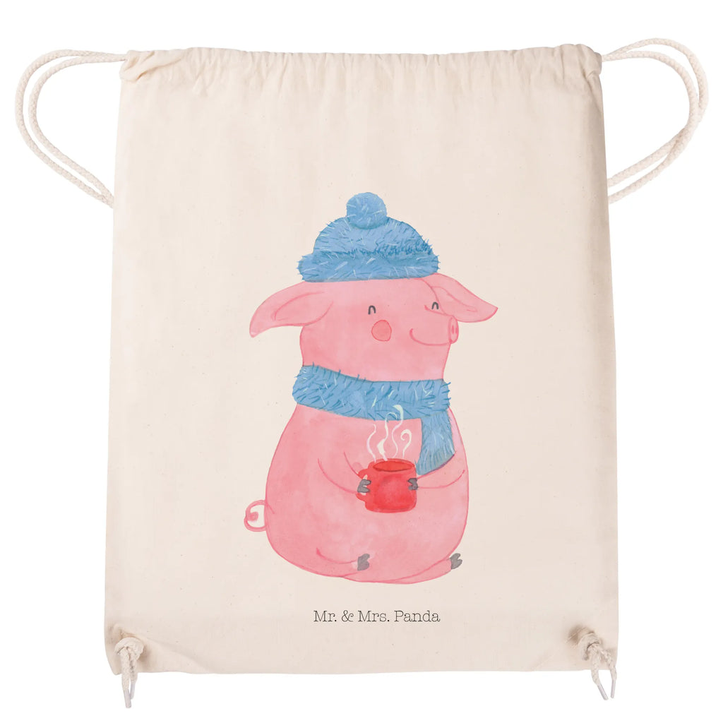 Drawstring bag piggy Mulled wine hipster, bag, gym bag, sports bag, carrier bag, jute bag, Winter, Christmas, Christmas time, snow, mulled wine, saying, Christmas market, drunk
