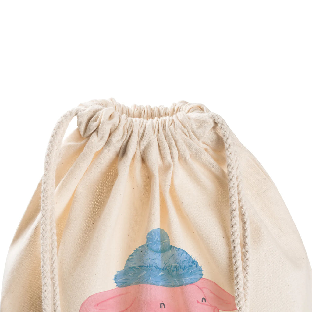 Drawstring bag piggy Mulled wine hipster, bag, gym bag, sports bag, carrier bag, jute bag, Winter, Christmas, Christmas time, snow, mulled wine, saying, Christmas market, drunk