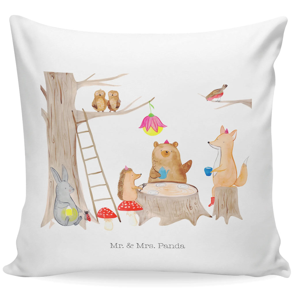 Cushion forest animals picnic soft, pillows, Pillow, pillow case, couch, pad, bed, sofa, cushion, 40x40, fluffy, 40 x 40, settee, bedroom, small animals, cute, funny, cute animal motives, hand drawn, small world, funny sayings, good mood, happy, gifts, gift ideas, special gifts, animal lover, card, forest animals, picnic, squirrel, hare, forest, fox, hedgehog, mouse