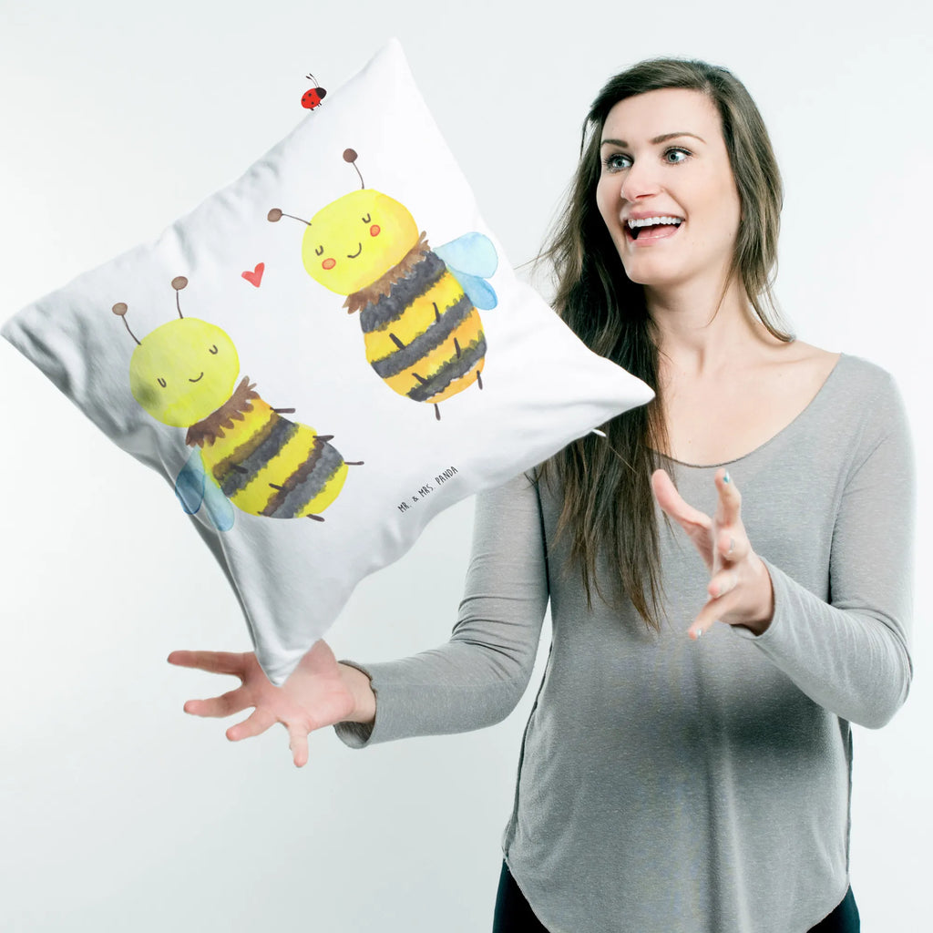 Cushion bee In love bedroom, couch, pillows, cushion, pillow case, fluffy, 40 x 40, settee, pad, sofa, soft, 40x40, bed, Pillow, Bee, wasp, bumblebee