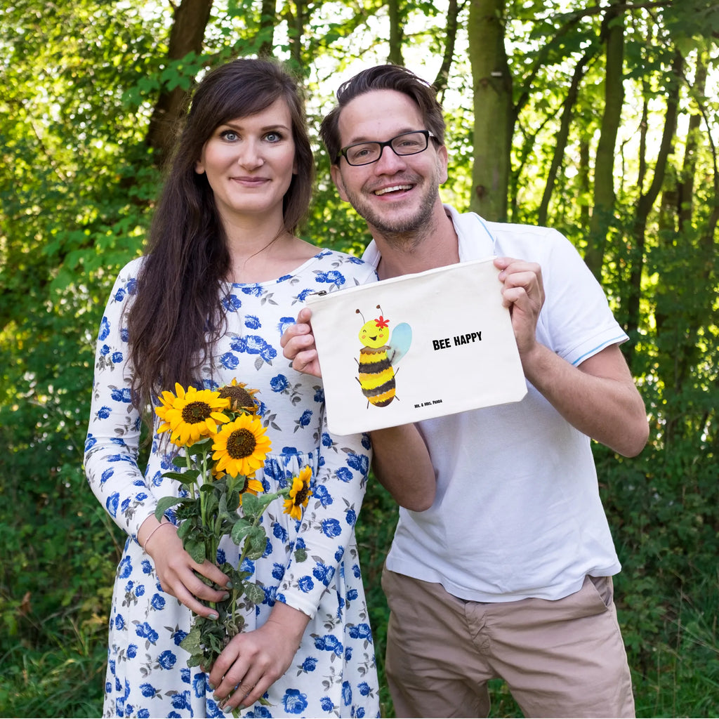 Schminktasche Biene Happy Schminkbeutel, Kulturtasche, Kulturbeutel, Mäppchen, beauty tasche, toiletry bag, Federmappe, Waschbeutel, beauty case, Waschtasche, Stiftemäppchen, Kosmetiktasche, aufbewahrungsbeutel, pencil case, Schminktasche, Kosmetikbeutel, Schminktäschchen, Etui, pinsel tasche, Schlampermäppchen, aufbewahrungstasche, kosmetiktäschchen, utensilientasche, Biene, Hummel, Wespe