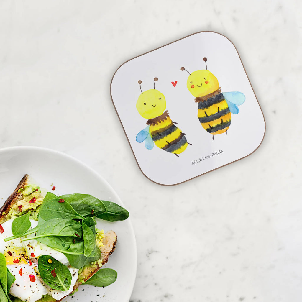 Square coaster bee In love presents, Coasters, glass coasters, party, breakfast, gifts, gift, Bee, wasp, bumblebee