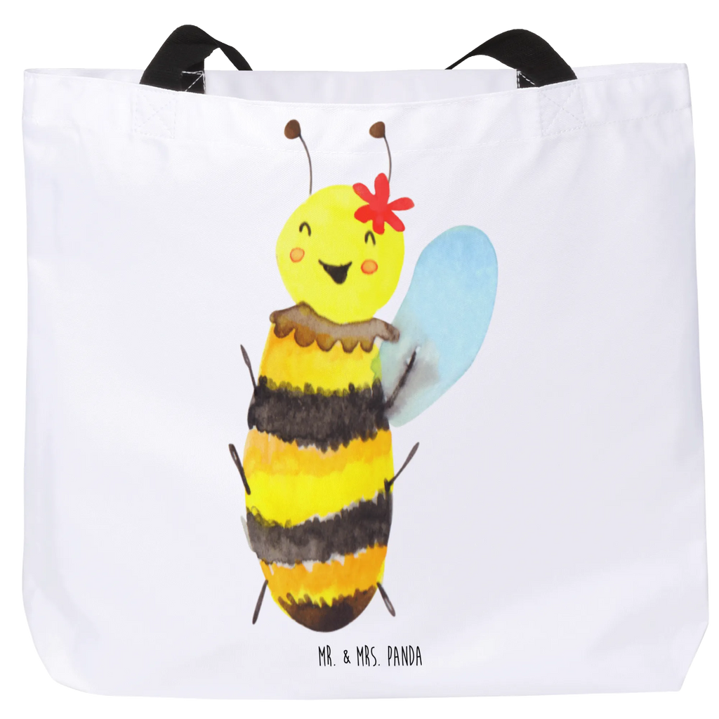 Shopper Biene Happy Alltagstasche, Shopper, Beutel, Einkaufsbeutel, Tragebeutel, Schulbeutel, Einkaufstasche, Tasche, Freizeittasche, Strandtasche, Schultasche, Biene, Wespe, Hummel