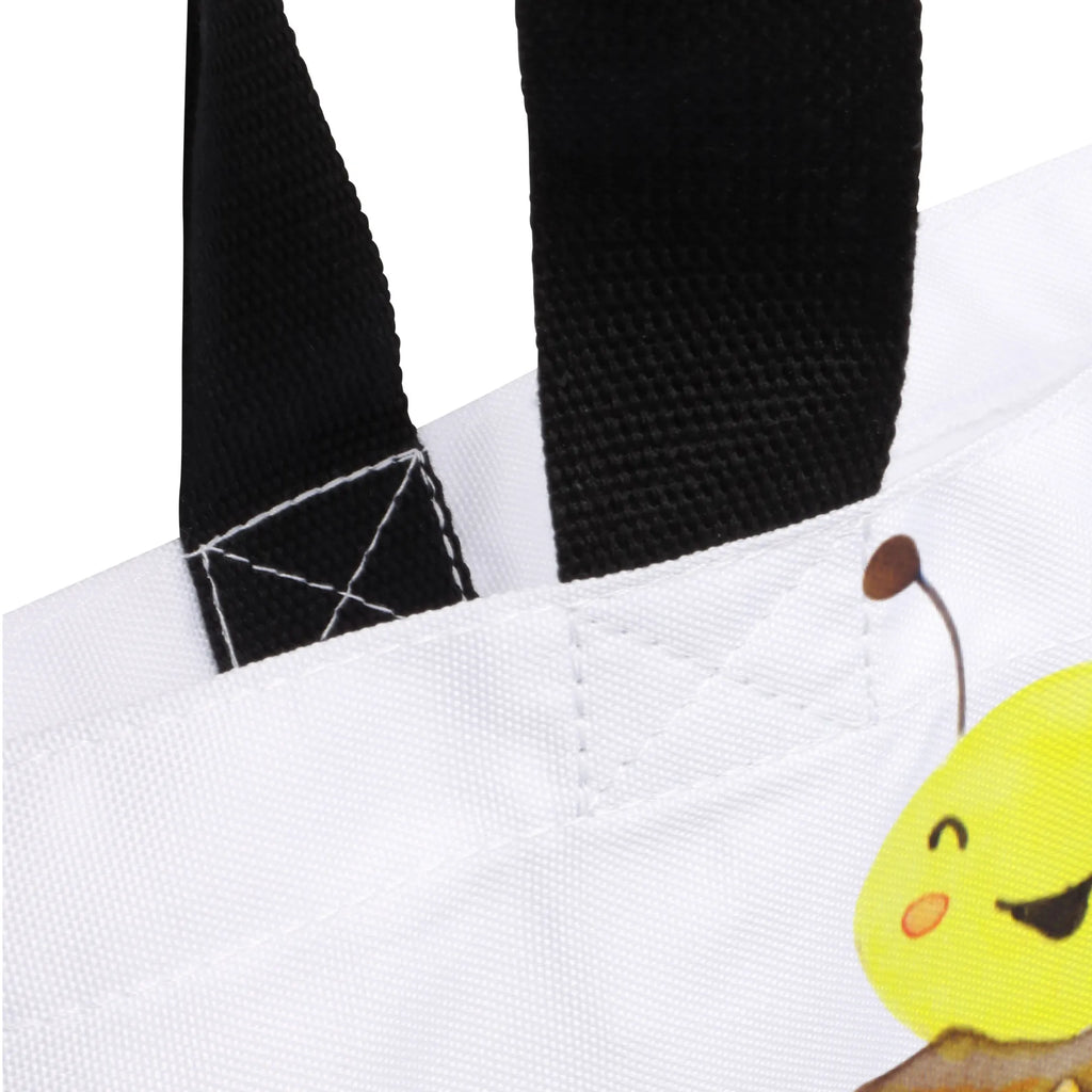 Shopper Biene Happy Alltagstasche, Shopper, Beutel, Einkaufsbeutel, Tragebeutel, Schulbeutel, Einkaufstasche, Tasche, Freizeittasche, Strandtasche, Schultasche, Biene, Wespe, Hummel