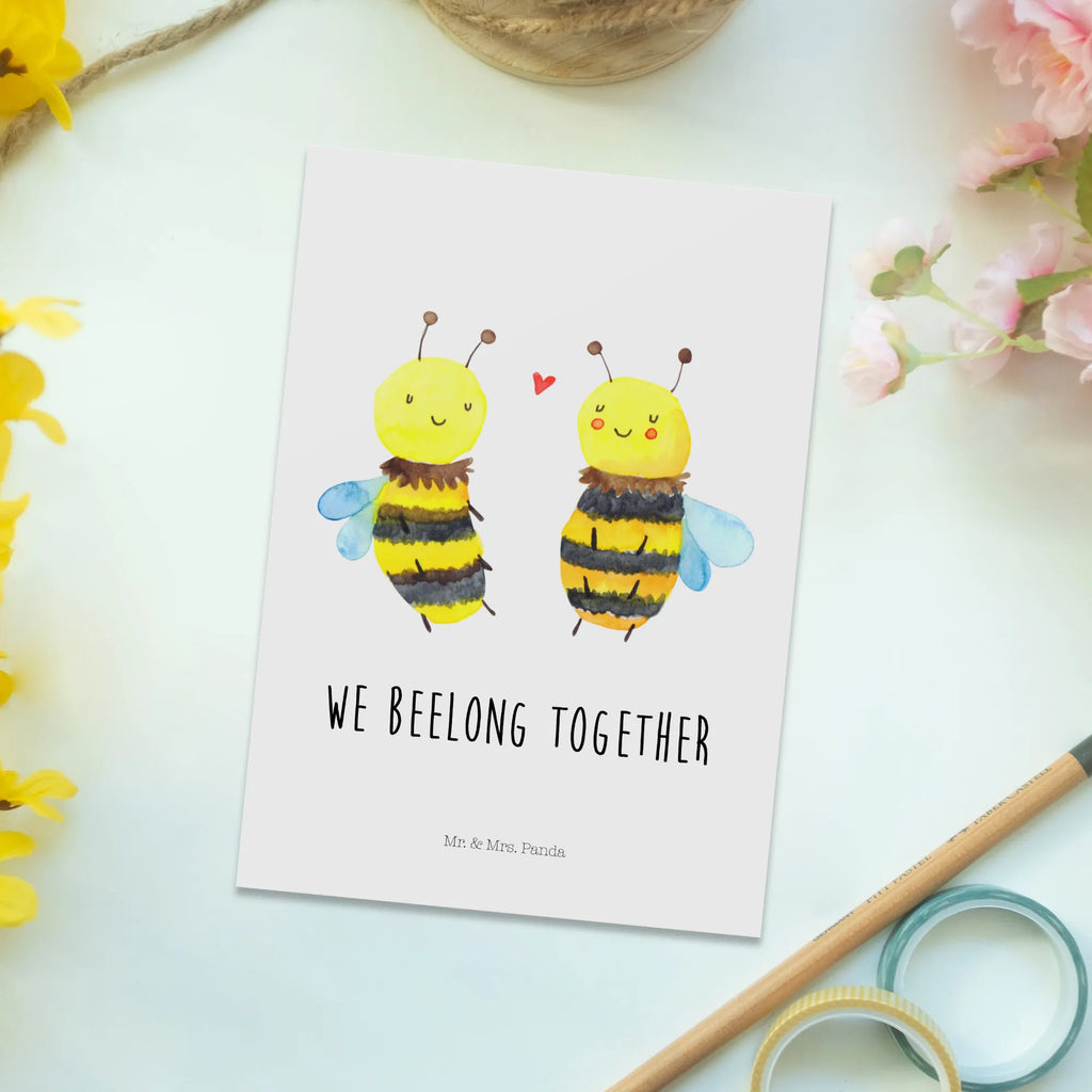 Postcard bee In love letter, paper, card, gift card, gift, Postcard, invitation, invitation card, postcards, Bee, wasp, bumblebee