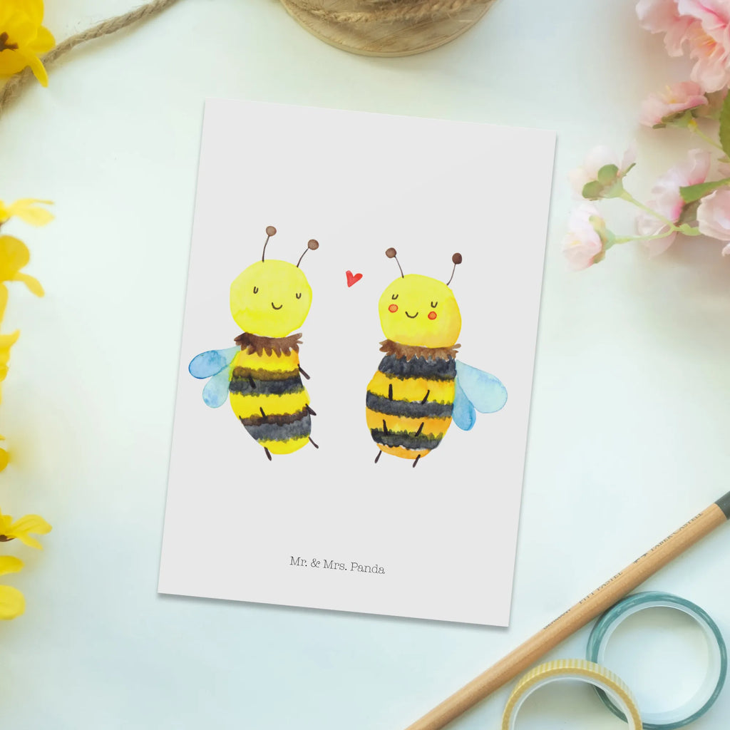 Postcard bee In love letter, paper, card, gift card, gift, Postcard, invitation, invitation card, postcards, Bee, wasp, bumblebee