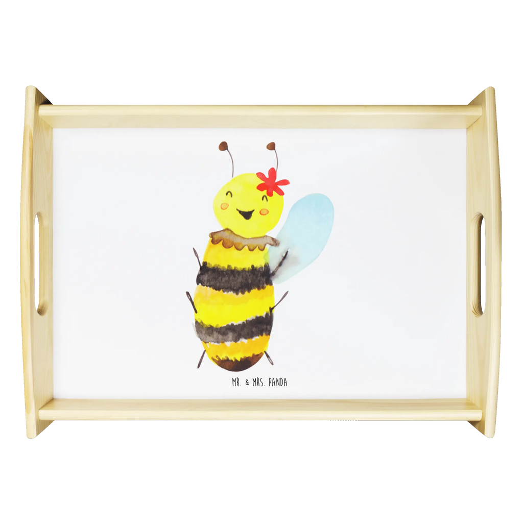 Serviertablett Biene Happy Küchentablett, Dekotablett, Frühstückstablett, Holztablett, Tablett, Serviertablett, Biene, Wespe, Hummel