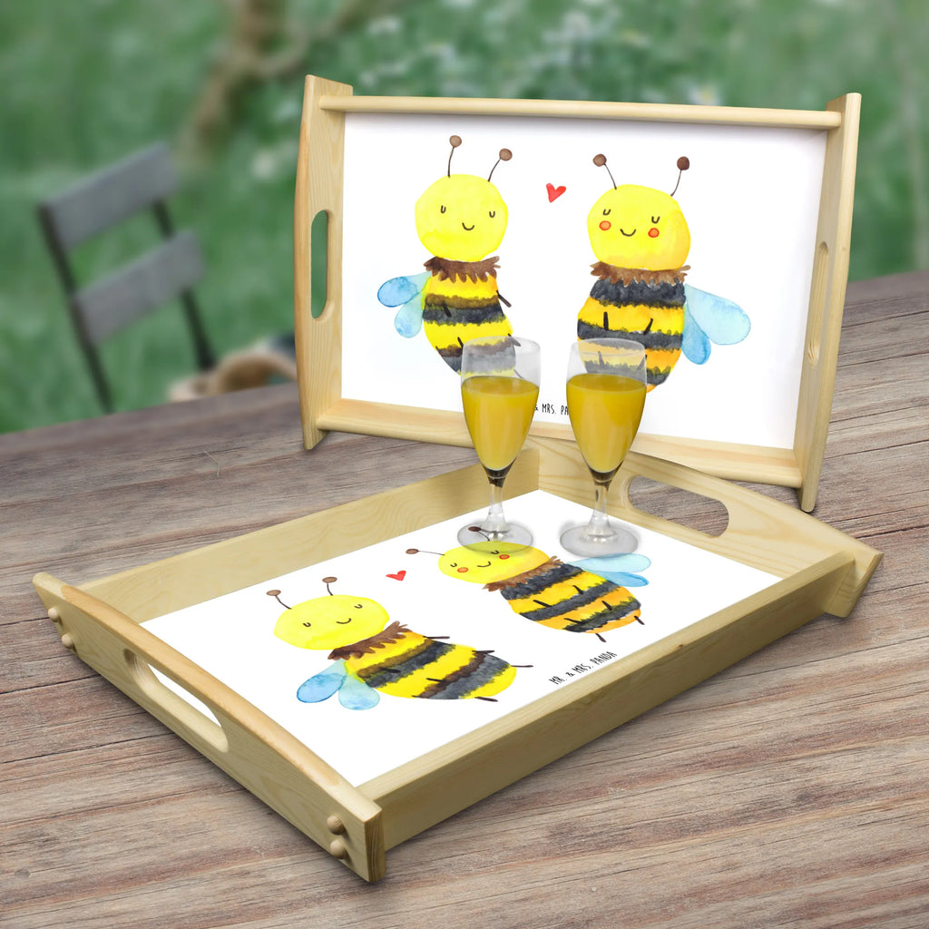 Serving tray bee In love Holztablett, Serviertablett, Dekotablett, Tablett, Frühstückstablett, Küchentablett, Biene, Wespe, Hummel