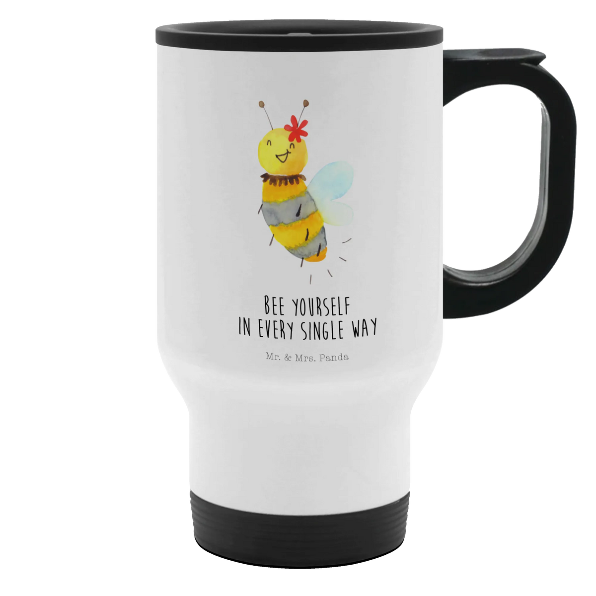 Insulated mug bee flower travel mug, Coffee mug, travel coffee mug, Thermo cup, Thermo mug, To Go mug, Insulated mug, Bee, wasp, bumblebee