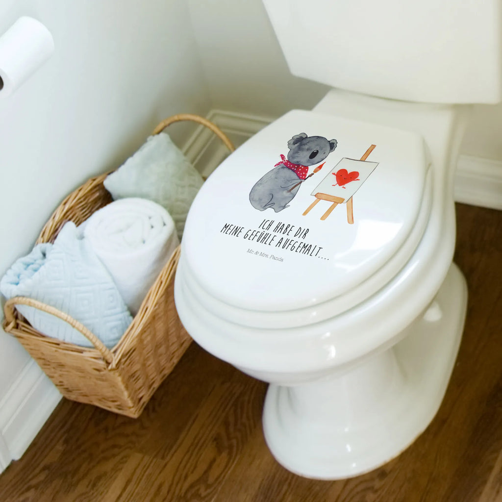 Motiv WC Sitz Koala Künstler Toilettendeckel, Klodeckel, WC-Sitz, Klobrille, Toilette, Koala, Koalabär, Gefühle, Liebensbeweis, Liebesgeschenk, zeichnen, Liebe, Künstler