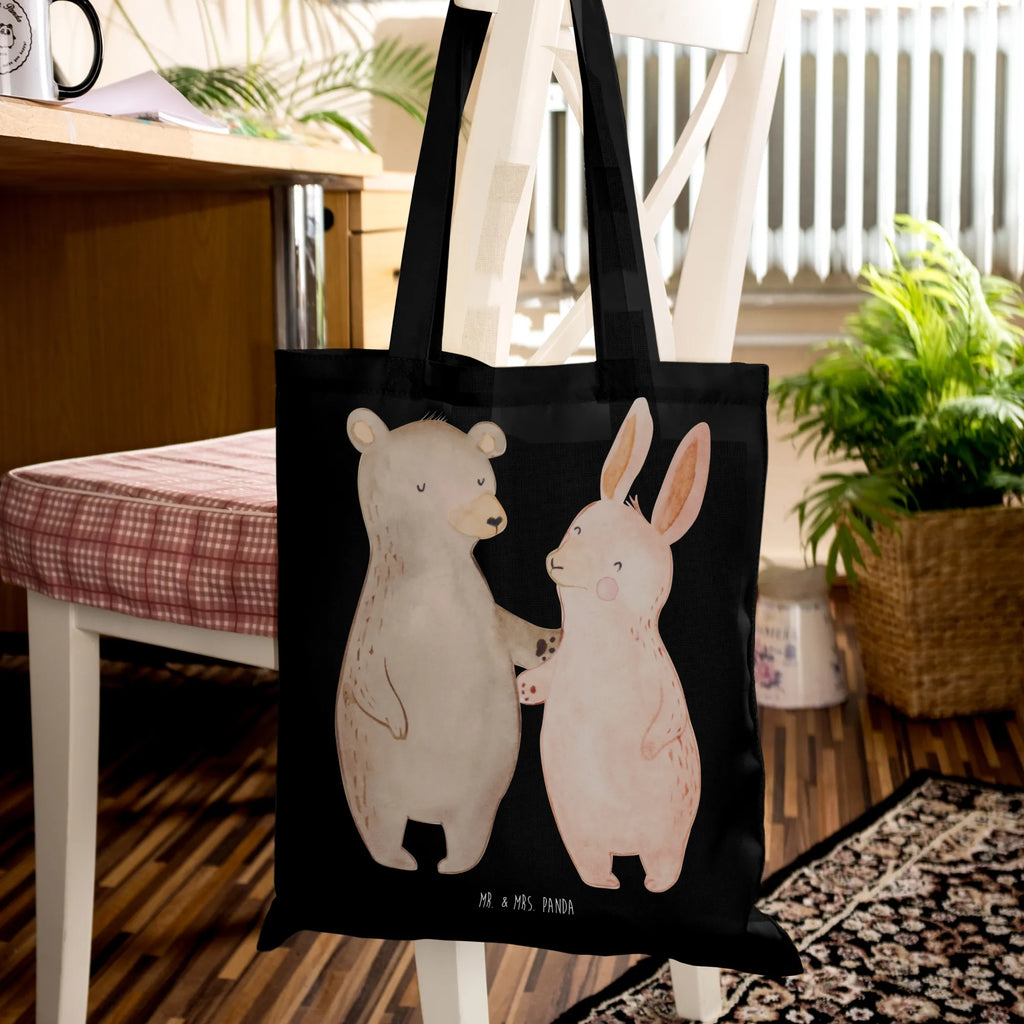 Tote bag bear and rabbit Embrace