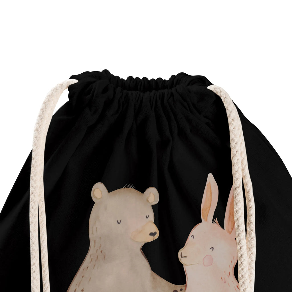 Drawstring bag bear and rabbit Embrace sports bag, carrier bag, gym bag, bag, jute bag, hipster, Love, Loving, Two, Together, Marriage, Engagement, Proposal of marriage, Love gift, gift for her, gift for him, anniversary gift, best friends, friends, rabbit, bear, best friend