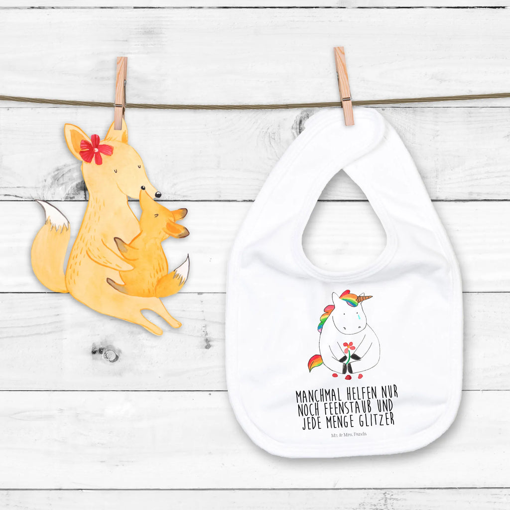 Bib unicorn Sad baby party, baby bib, drool bib, baby shower, toddler, spit cloth, unicorn, unicorns, Unicorn, Friendship, friends, consoling, flower, glitter, grief, greeting card, love