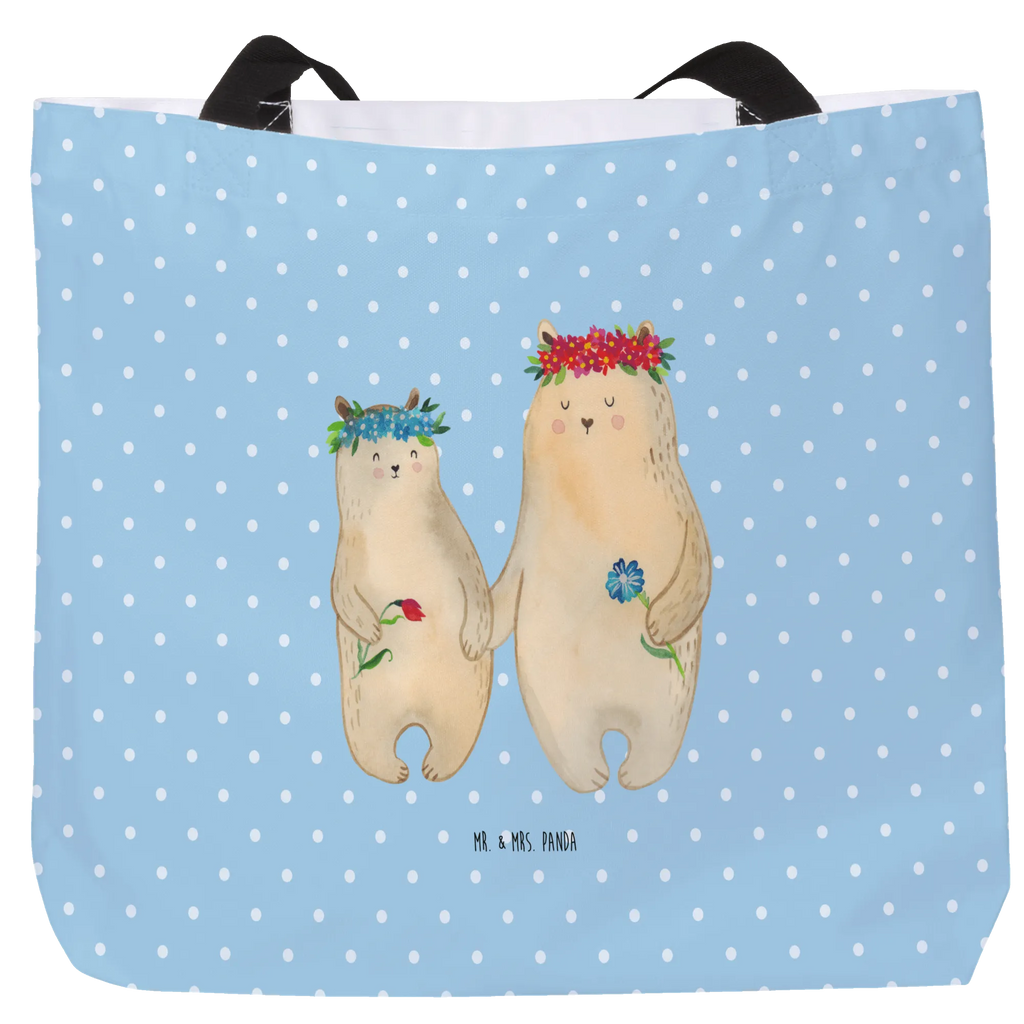 Shopper Bears with flower crown Schulbeutel, Ausflug, Tüte, Shopper, XXL Tasche, Stofftasche, Einkaufsbeutel, Freizeittasche, Schultasche, Schultertasche, Einkaufstasche, Tragebeutel, Strandtasche, Beutel, XL, Alltagstasche, Oma, Schwester, Mama, Bruder, Papa, Opa, Muttertag, Vatertag, Familie, Beste Mutter, Weltbeste Mama, Bär, Family, Lieblingsmensch, Kind, Vorbild, Mutter, Töchter, Tochter, Kinder, Mami, Lieblingsmama, Geschenk Mama. Muttertag, Bären, Mutti