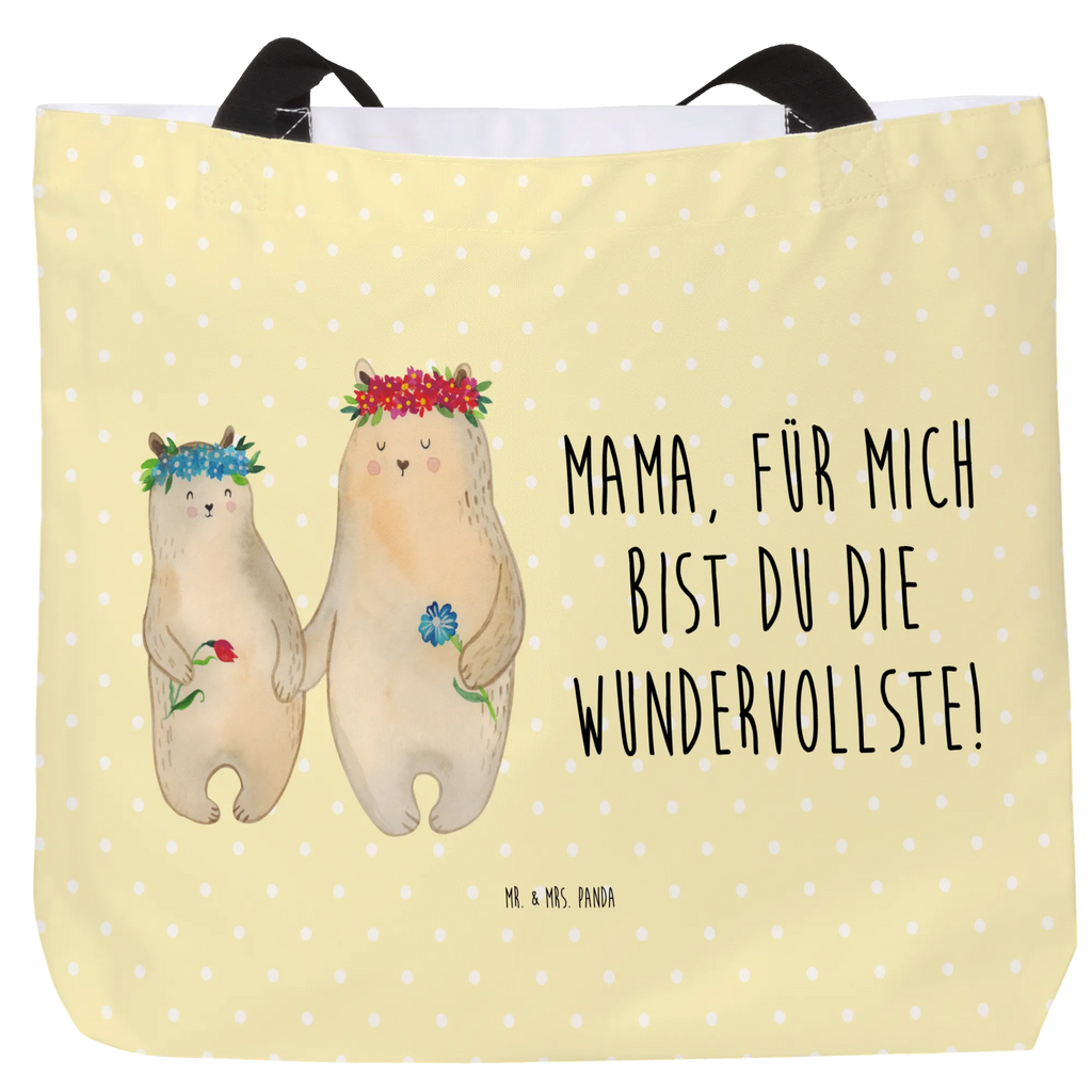 Shopper Bears with flower crown Schulbeutel, Ausflug, Tüte, Shopper, XXL Tasche, Stofftasche, Einkaufsbeutel, Freizeittasche, Schultasche, Schultertasche, Einkaufstasche, Tragebeutel, Strandtasche, Beutel, XL, Alltagstasche, Oma, Schwester, Mama, Bruder, Papa, Opa, Muttertag, Vatertag, Familie, Beste Mutter, Weltbeste Mama, Bär, Family, Lieblingsmensch, Kind, Vorbild, Mutter, Töchter, Tochter, Kinder, Mami, Lieblingsmama, Geschenk Mama. Muttertag, Bären, Mutti