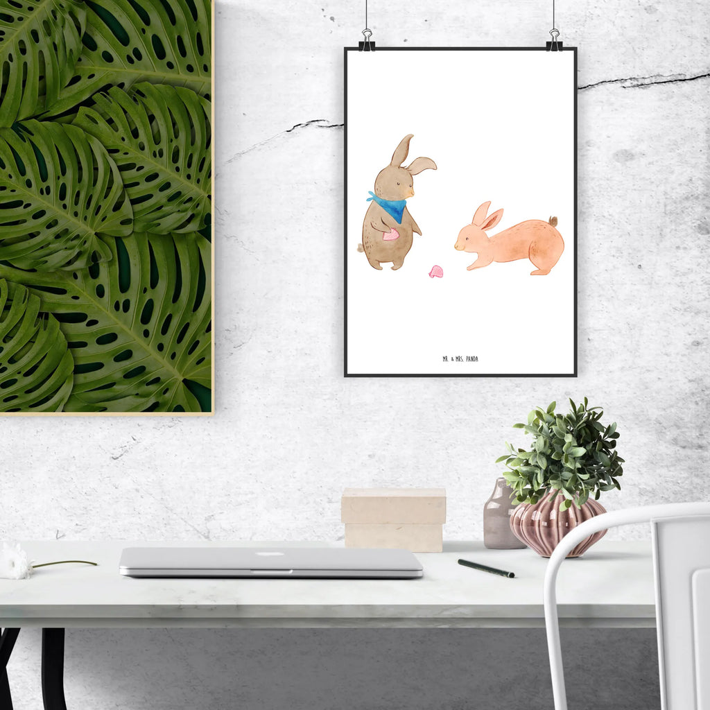 Poster Bunnies with seashell kunstdruck poster, Bild für Wand, Poster, Posterdruck, kunstposter, wanddeko, grafikposter, Bild, drucke, Wandbild, Plakat, Wandposter, Mr. & Mrs. Panda Poster, Wanddeko Bild, wanddruck, kunst für die wand, Wandschmuck, Deko Bild, Kunstdruck, wandkunst, Designposter, Wanddekoration, Papa, Familie, Mama, Schwester, Muttertag, Bruder, Vatertag, Oma, Opa, Best Friends, Freundinnen, Hasen, BFF, Meer, Freundin, Beste Freundin, Muscheln Sammeln, Muscheln