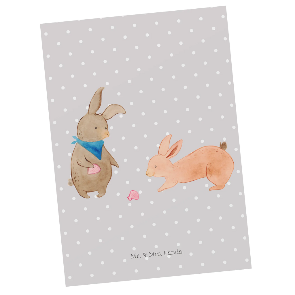 Postcard Bunnies with seashell bildkarte, Motivkarte, Postkarte, kunstkarte, Fotokarte, Ansichtskarten, einzelkarte, Kunstkarten, Ansichtskarte, spruchkarte, Grußkarte, Postkarten, Designkarte, Oma, Opa, Muttertag, Familie, Schwester, Bruder, Vatertag, Mama, Papa, Freundinnen, Hasen, Beste Freundin, Meer, Muscheln, Best Friends, BFF, Muscheln Sammeln, Freundin