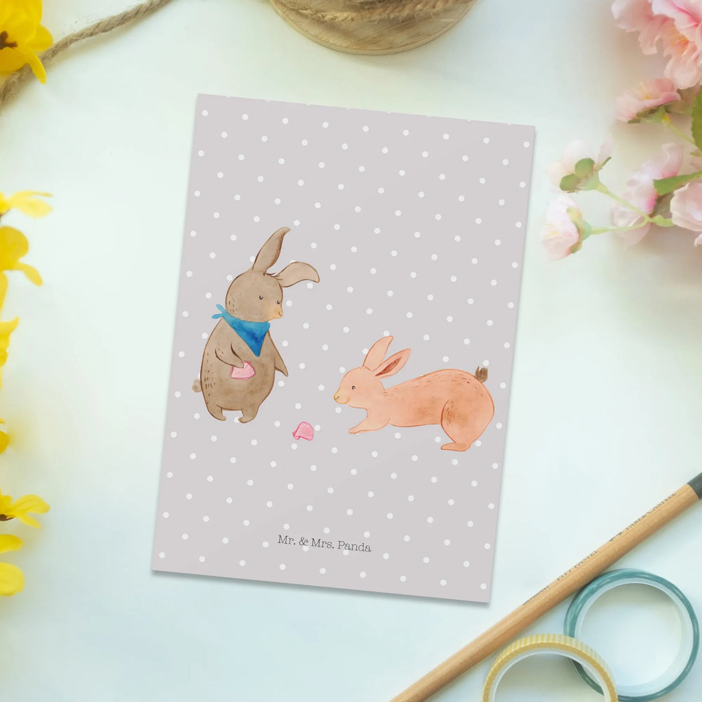 Postcard Bunnies with seashell bildkarte, Motivkarte, Postkarte, kunstkarte, Fotokarte, Ansichtskarten, einzelkarte, Kunstkarten, Ansichtskarte, spruchkarte, Grußkarte, Postkarten, Designkarte, Oma, Opa, Muttertag, Familie, Schwester, Bruder, Vatertag, Mama, Papa, Freundinnen, Hasen, Beste Freundin, Meer, Muscheln, Best Friends, BFF, Muscheln Sammeln, Freundin