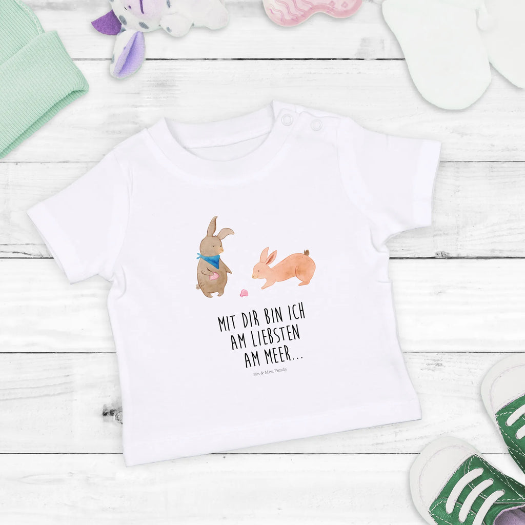 Organic Baby Shirt Bunnies with seashell Family, Father's Day, Mother's Day, brother, sister, Mom, Dad, sea, BFF, best friend, girlfriend, rabbits, collecting shells, best friends, shells, girlfriends