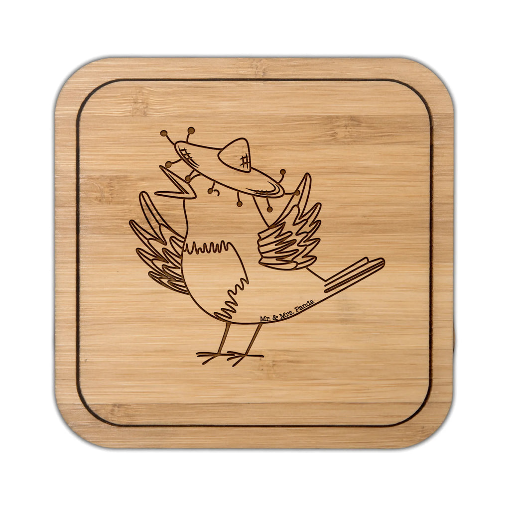 Square coaster Crow sombrero glass, square, glass coasters, coasters, breakfast, glasses, giveaways, gift, gifts, party, set, wood, presents, small animals, cute, funny, cute animal motives, hand drawn, small world, funny sayings, good mood, happy, gift ideas, special gifts, animal lover, card, Magpie, Bird, Be happy, Birds, Motivation, Saying positive, Raven, Happiness Saying