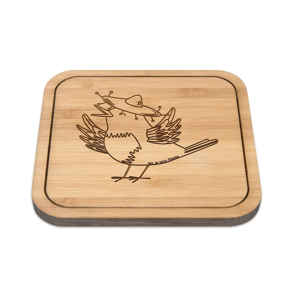 Square coaster Crow sombrero glass, square, glass coasters, coasters, breakfast, glasses, giveaways, gift, gifts, party, set, wood, presents, small animals, cute, funny, cute animal motives, hand drawn, small world, funny sayings, good mood, happy, gift ideas, special gifts, animal lover, card, Magpie, Bird, Be happy, Birds, Motivation, Saying positive, Raven, Happiness Saying