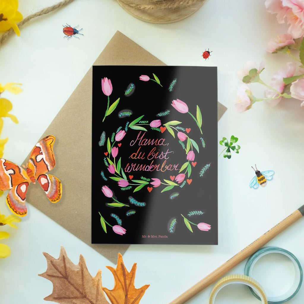 Greetings card Mama Tulips invitation card, greeting card, wedding card, birthday card, folding card, Nature, joy of life, love, Mom