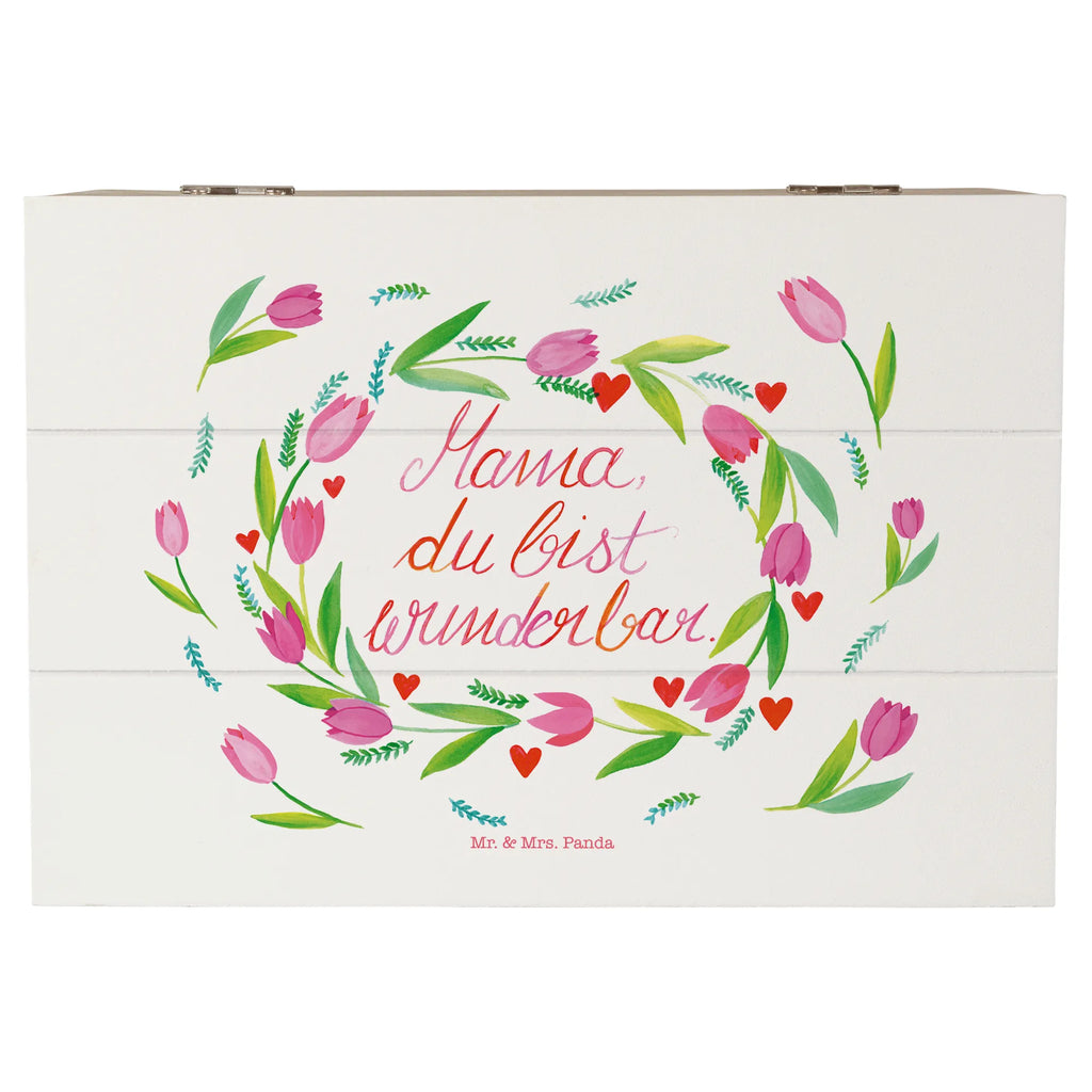 Skrzynia drewniana Mama Tulipany Erinnerungsbox, Aufbewahrungsbox, Dekokiste, Geschenkbox, Holzkiste, Erinnerungskiste, Geschenkdose, Kiste, Truhe, Schatzkiste, XXL, Schatulle, Blumen Deko, Frühlings Deko, Sommer Deko, Dekoration, positive Botschaft, Naturliebhaber, Outdoor, Natur, Abenteuer, Mom, Mutti, Mutter, Mama, Mami