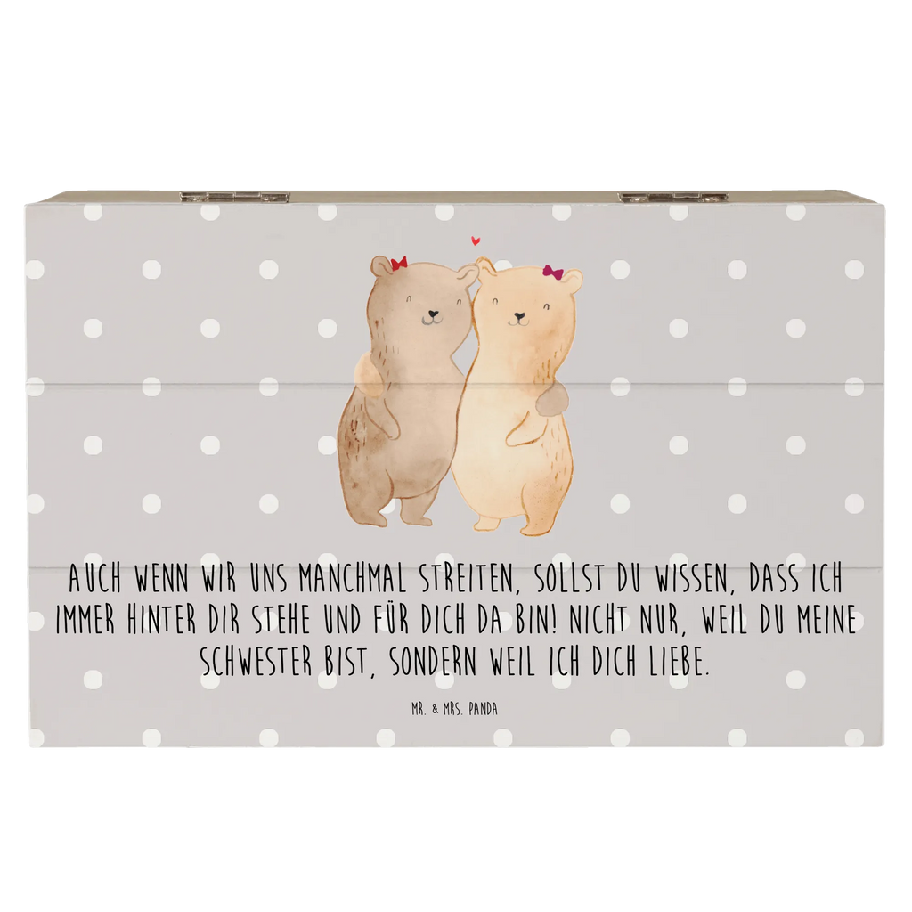 Holzkiste Bären Schwestern Holzkiste, Aufbewahrungsbox, Truhe, Schatulle, Schatzkiste, XXL, Geschenkdose, Geschenkbox, Erinnerungsbox, Kiste, Dekokiste, Erinnerungskiste, Familie, Vatertag, Muttertag, Bruder, Schwester, Mama, Papa, Oma, Opa