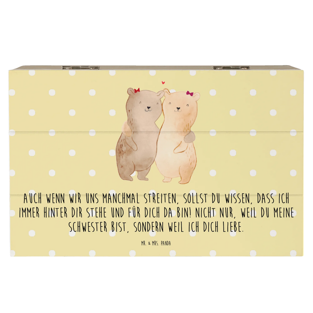 Holzkiste Bären Schwestern Holzkiste, Aufbewahrungsbox, Truhe, Schatulle, Schatzkiste, XXL, Geschenkdose, Geschenkbox, Erinnerungsbox, Kiste, Dekokiste, Erinnerungskiste, Familie, Vatertag, Muttertag, Bruder, Schwester, Mama, Papa, Oma, Opa