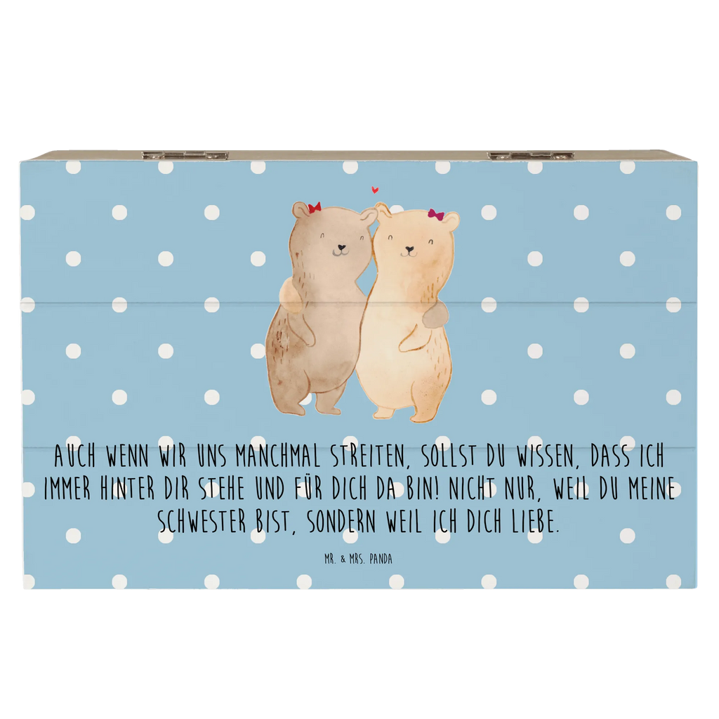 Holzkiste Bären Schwestern Holzkiste, Aufbewahrungsbox, Truhe, Schatulle, Schatzkiste, XXL, Geschenkdose, Geschenkbox, Erinnerungsbox, Kiste, Dekokiste, Erinnerungskiste, Familie, Vatertag, Muttertag, Bruder, Schwester, Mama, Papa, Oma, Opa