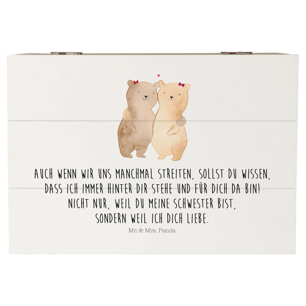 Holzkiste Bären Schwestern Holzkiste, Aufbewahrungsbox, Truhe, Schatulle, Schatzkiste, XXL, Geschenkdose, Geschenkbox, Erinnerungsbox, Kiste, Dekokiste, Erinnerungskiste, Familie, Vatertag, Muttertag, Bruder, Schwester, Mama, Papa, Oma, Opa