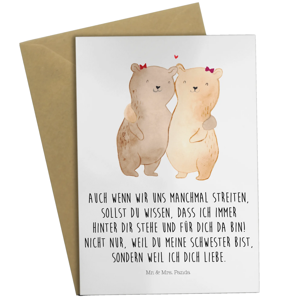 Greetings card bears sisters Karte, Hochzeitskarte, Ansichtskarten, Klappkarte, Geburtstagskarte, Einladungskarte, Glückwunschkarte, Grußkarte, Familie, Vatertag, Muttertag, Bruder, Schwester, Mama, Papa, Oma, Opa