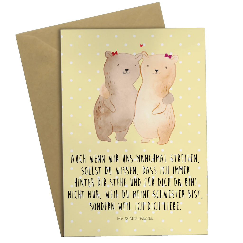 Greetings card bears sisters Karte, Hochzeitskarte, Ansichtskarten, Klappkarte, Geburtstagskarte, Einladungskarte, Glückwunschkarte, Grußkarte, Familie, Vatertag, Muttertag, Bruder, Schwester, Mama, Papa, Oma, Opa