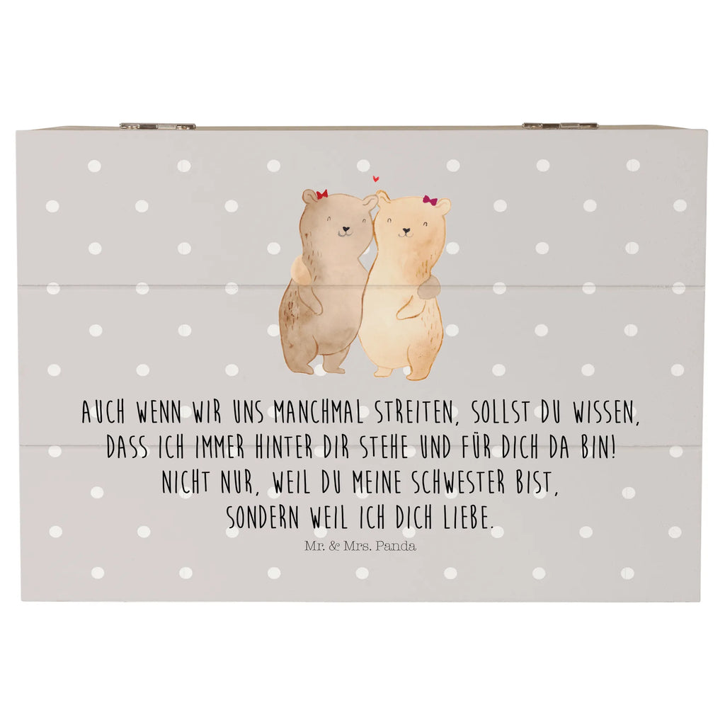 Holzkiste Bären Schwestern Holzkiste, Aufbewahrungsbox, Truhe, Schatulle, Schatzkiste, XXL, Geschenkdose, Geschenkbox, Erinnerungsbox, Kiste, Dekokiste, Erinnerungskiste, Familie, Vatertag, Muttertag, Bruder, Schwester, Mama, Papa, Oma, Opa