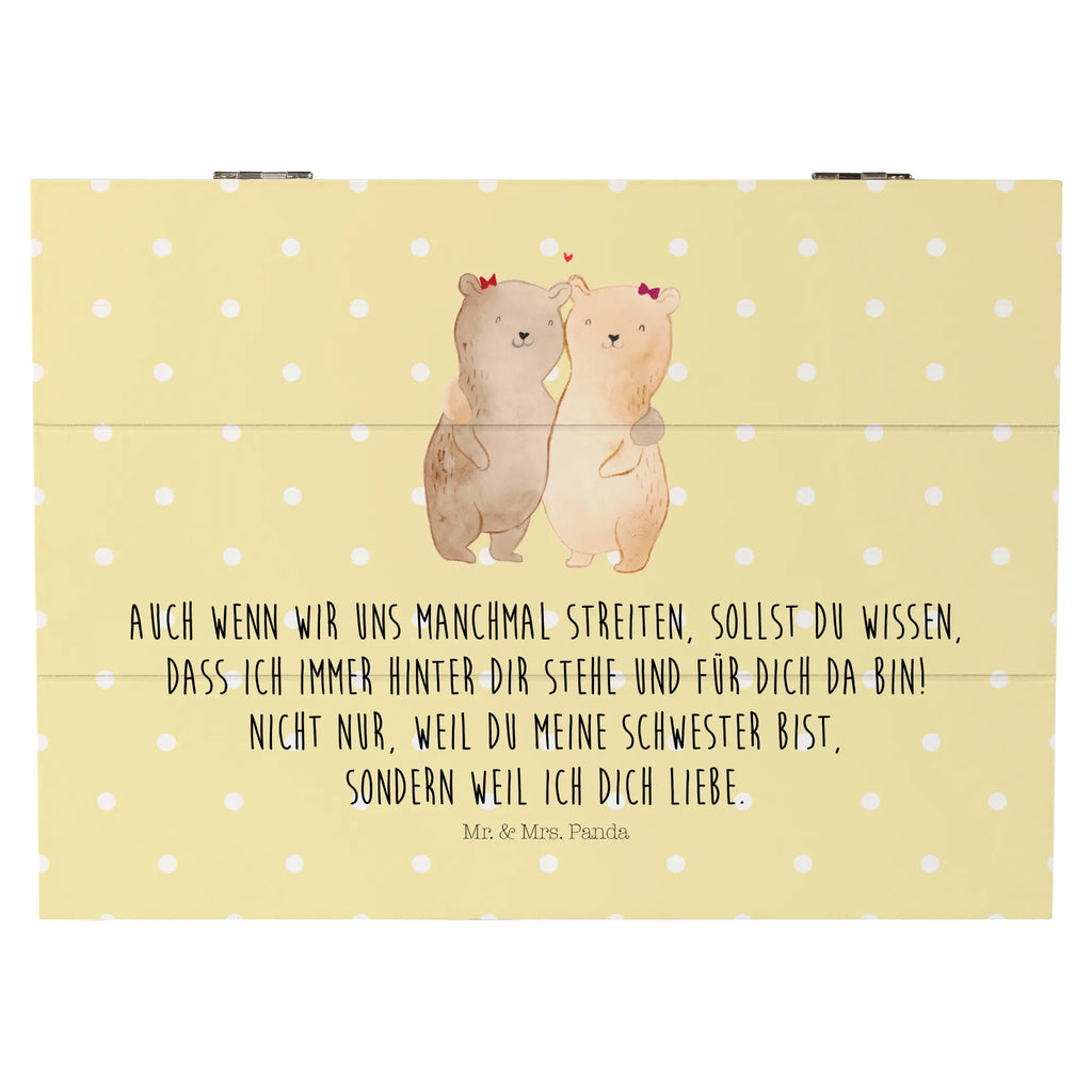 Holzkiste Bären Schwestern Holzkiste, Aufbewahrungsbox, Truhe, Schatulle, Schatzkiste, XXL, Geschenkdose, Geschenkbox, Erinnerungsbox, Kiste, Dekokiste, Erinnerungskiste, Familie, Vatertag, Muttertag, Bruder, Schwester, Mama, Papa, Oma, Opa