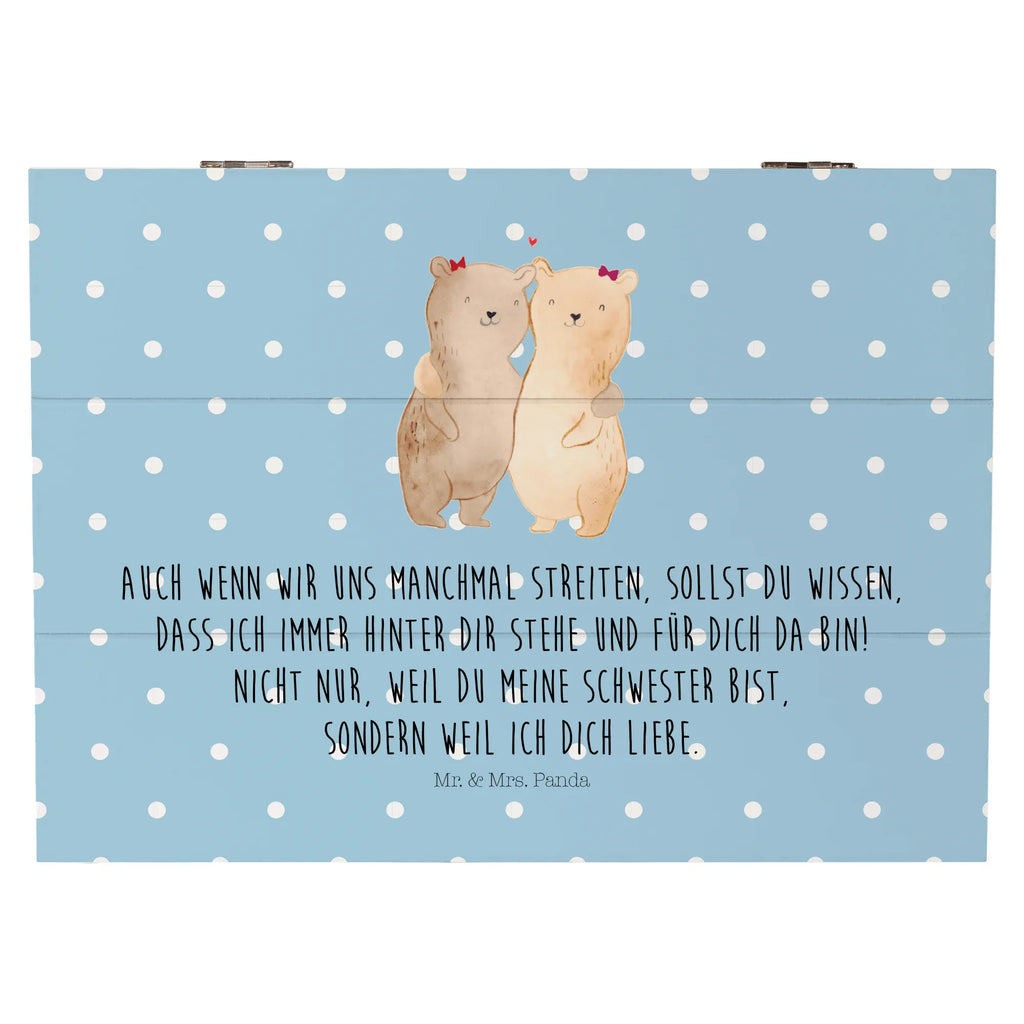 Holzkiste Bären Schwestern Holzkiste, Aufbewahrungsbox, Truhe, Schatulle, Schatzkiste, XXL, Geschenkdose, Geschenkbox, Erinnerungsbox, Kiste, Dekokiste, Erinnerungskiste, Familie, Vatertag, Muttertag, Bruder, Schwester, Mama, Papa, Oma, Opa