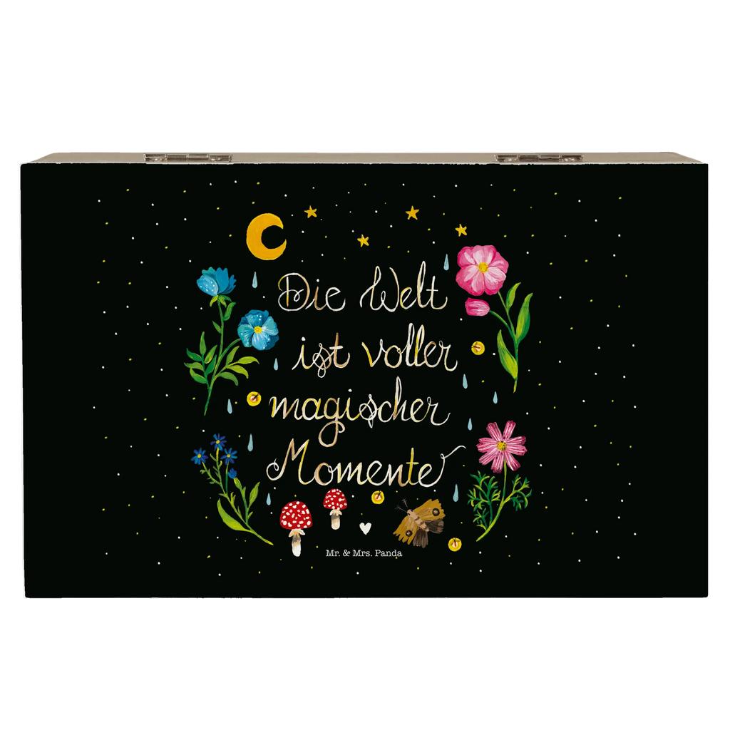 Wooden chest Magic World memory box, treasure chest, decorative box, storage box, XXL, chest, Wooden box, casket, box, Nature, joy of life, love, wisdom, night, flowers, black, saying positive, magic, Magic moments, motivation, saying beautiful