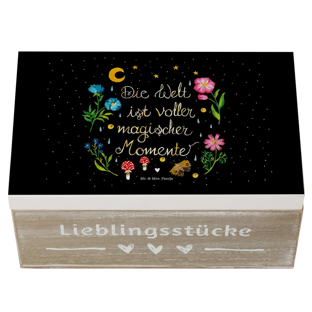 Wooden chest Magic World memory box, treasure chest, decorative box, storage box, XXL, chest, Wooden box, casket, box, Nature, joy of life, love, wisdom, night, flowers, black, saying positive, magic, Magic moments, motivation, saying beautiful