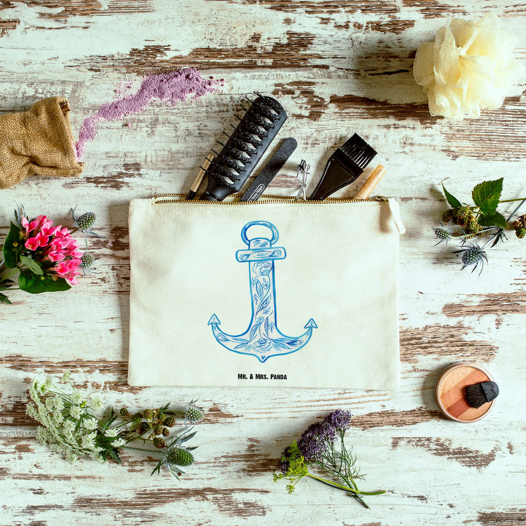 torebka na makijaż kotwica Niebieski Waschbeutel, Schminktasche, Etui, beauty case, utensilientasche, beauty tasche, Schminktäschchen, Kulturtasche, Federmappe, Kulturbeutel, Kosmetikbeutel, Waschtasche, Kosmetiktasche, aufbewahrungstasche, pencil case, aufbewahrungsbeutel, toiletry bag, Stiftemäppchen, Schlampermäppchen, pinsel tasche, Mäppchen, Schminkbeutel, kosmetiktäschchen, Tiermotive, Tiere, Lustige Sprüche, Gute Laune