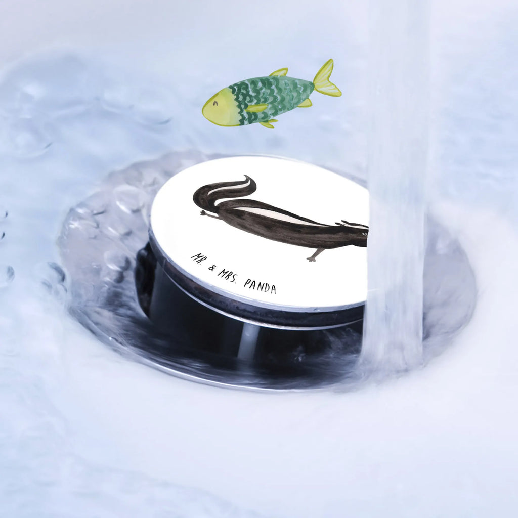 Sink plug skunk yoga washbasin, drain set, Washbasin plugs, drain plugs, stoppers, washbasin plugs, universal, Skunk, Predator, Love, Stinky, Laugh, Yoga, Wild animal, Stinker, Namaste, Live