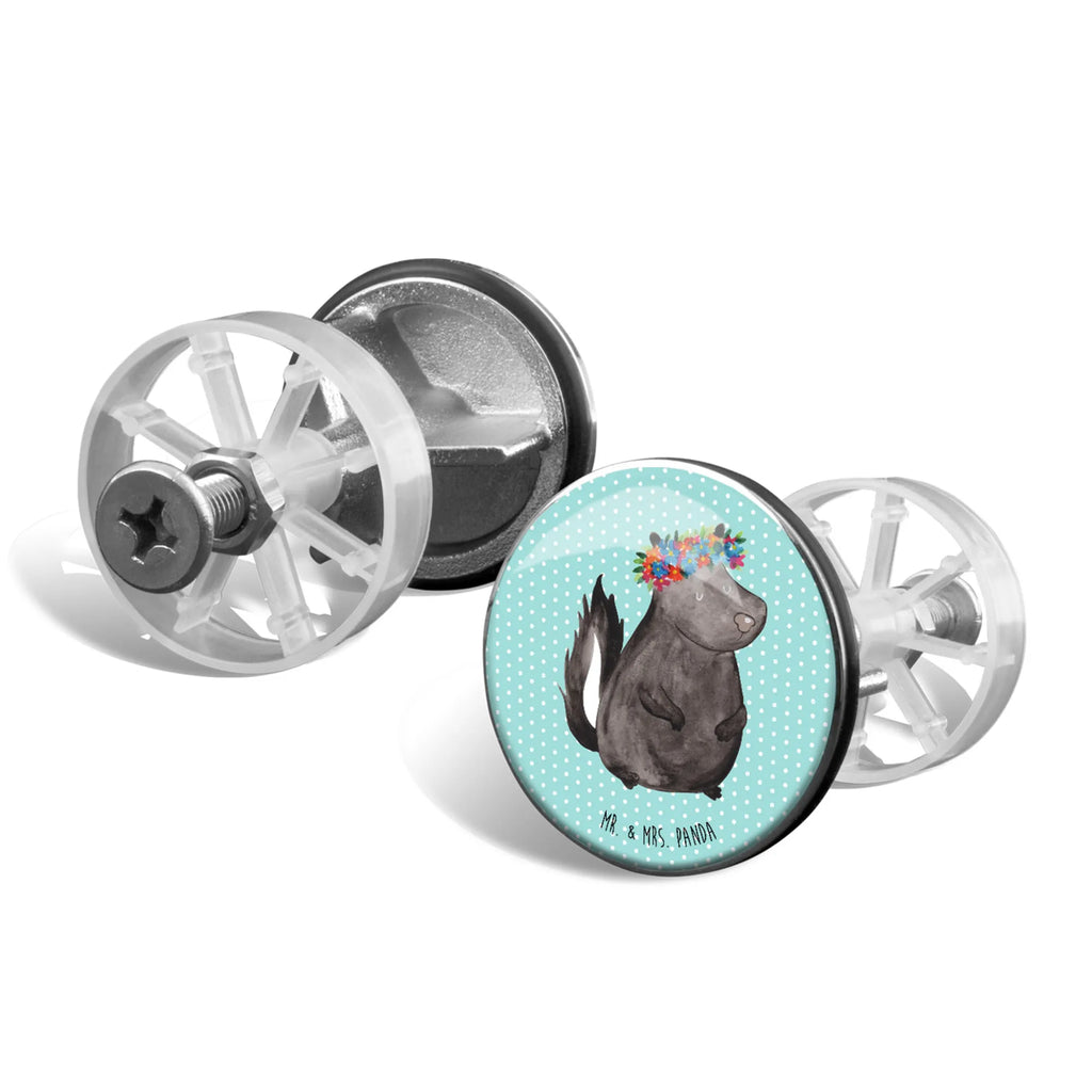 Sink plug skunk Girl Stöpsel, Waschbecken Stopfen, Waschbecken, Abflussstöpsel, Ablaufgarnitur, Stinktier, Skunk, Raubtier, Namaste, Wildtier, Yoga, Stinki, Stinker