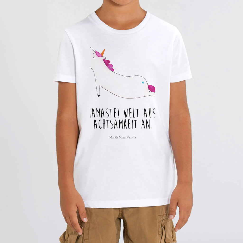 Organiczna koszulka dziecięca jednorożec joga Kinder T-Shirt Jungen, Kinder T-Shirt, Kinder T-Shirt Mädchen, Unicorn, Einhörner, Einhorn Deko, Einhorn, Süß, Achtsamkeit, Yogamatte, Entspannung, Namaste, Lustig, Joga, Sport, Witzig, Yoga