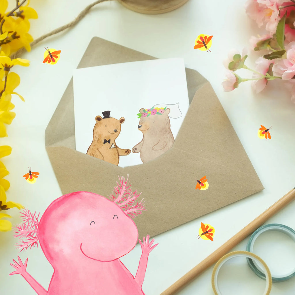 Kartka okolicznościowa Niedźwiedzie ślub Klappkarte, Grußkarte, Glückwunschkarte, Einladungskarte, Karte, Geburtstagskarte, Hochzeitskarte, Ansichtskarten, Hochzeit, Hochzeitsgeschenk, Ehe, Hochzeitsfeier, Trauung, Trauungsgeschenk, Verlobungsfeier, Verlobungsgeschenk, Hochzeitsgeschenkideen, Hochzeitsgeschenke für Brautpaar, Hochzeitstag, Geschenk zur Hochzeit