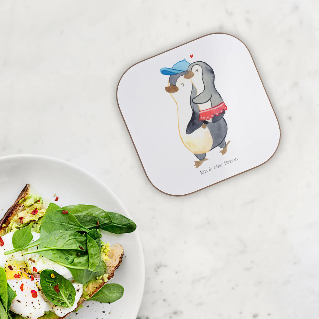 Square coaster Penguin little sister Untersetzer Gläser, Untersetzer aus Holz, Glasuntersetzer, Untersetzer, Getränkeuntersetzer, Korkuntersetzer, Untersetzer für Gläser, Tassen Untersetzer, Untersetzer Design, Untersetzer Holz, Holzuntersetzer, Bierdeckel, Familie, Vatertag, Muttertag, Bruder, Schwester, Mama, Papa, Oma, Opa