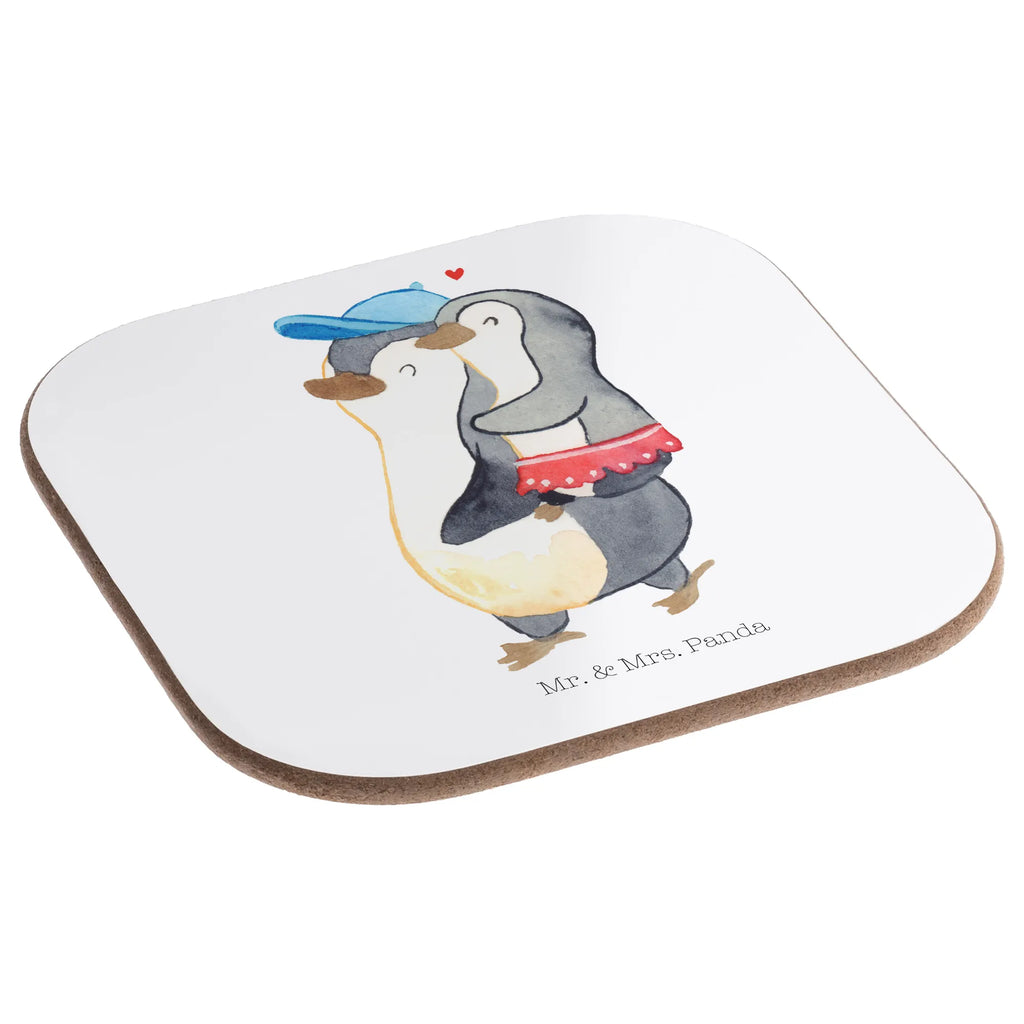 Square coaster Penguin little sister Untersetzer Gläser, Untersetzer aus Holz, Glasuntersetzer, Untersetzer, Getränkeuntersetzer, Korkuntersetzer, Untersetzer für Gläser, Tassen Untersetzer, Untersetzer Design, Untersetzer Holz, Holzuntersetzer, Bierdeckel, Familie, Vatertag, Muttertag, Bruder, Schwester, Mama, Papa, Oma, Opa